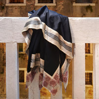 Now Voyager Lambswool/Cashmere Silk Border Blanket