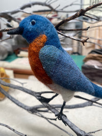 Felted Wool Artisan Bluebirds