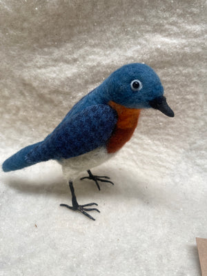 Felted Wool Artisan Bluebirds