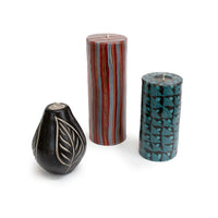 African Candle  - Red Stripes Pillar