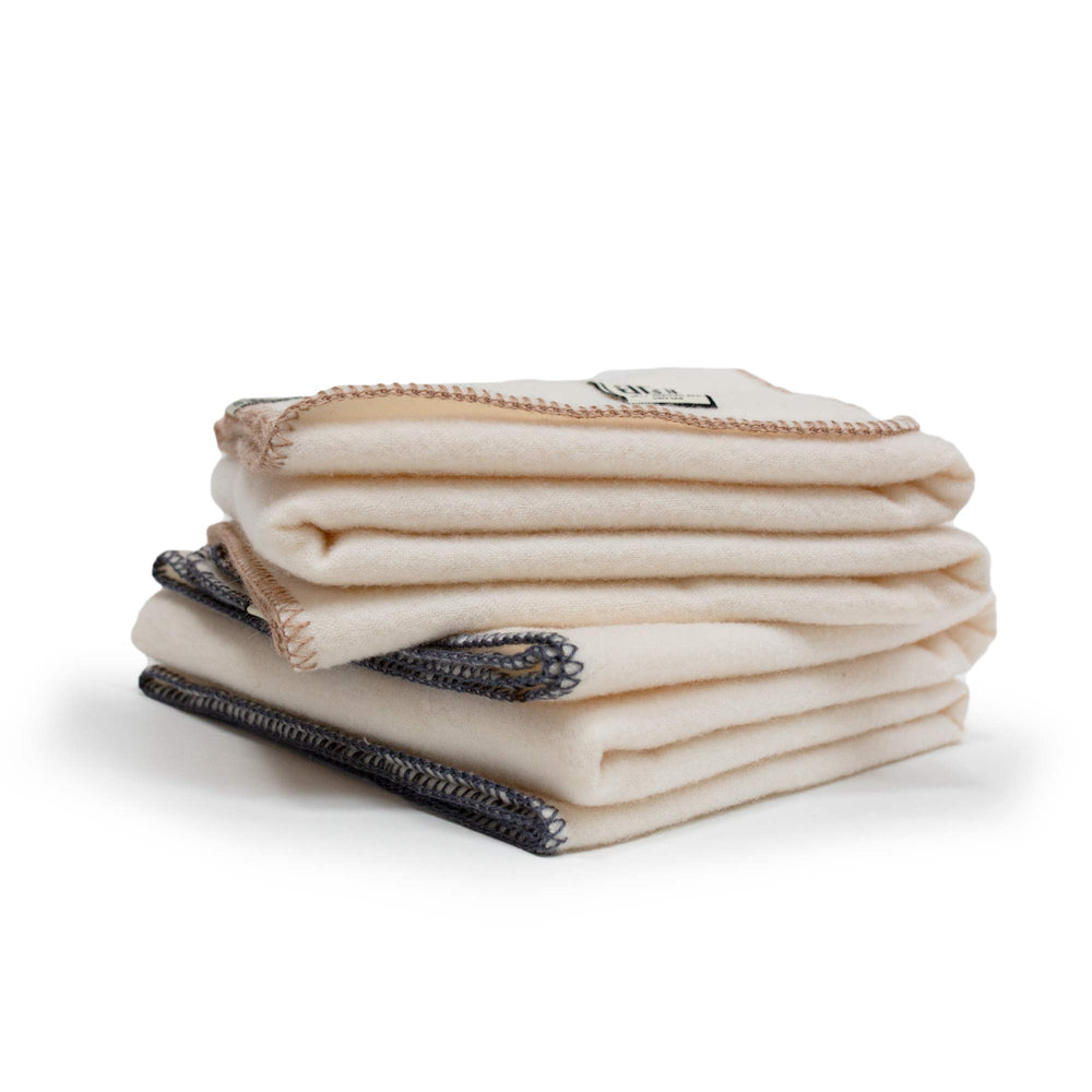 
                      
                        Baby Lambswool Blanket - White w/ Fawn Stitch
                      
                    