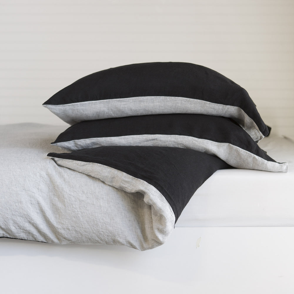 
                      
                        Ashley Linen Duvet Cover Dark Grey/Light Grey - JG Switzer
                      
                    
