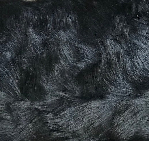 Black Toscana Sheep Fur Throw Lined with Cashmere Blend