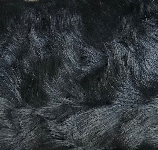 Toscana Real Sheep Fur Throw Lined with Cashmere blend - Black