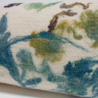 Botanical Indigo Wool Lumbar Pillow 12x22