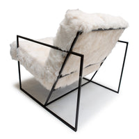 Ziggy Chair in White Fur Fabric