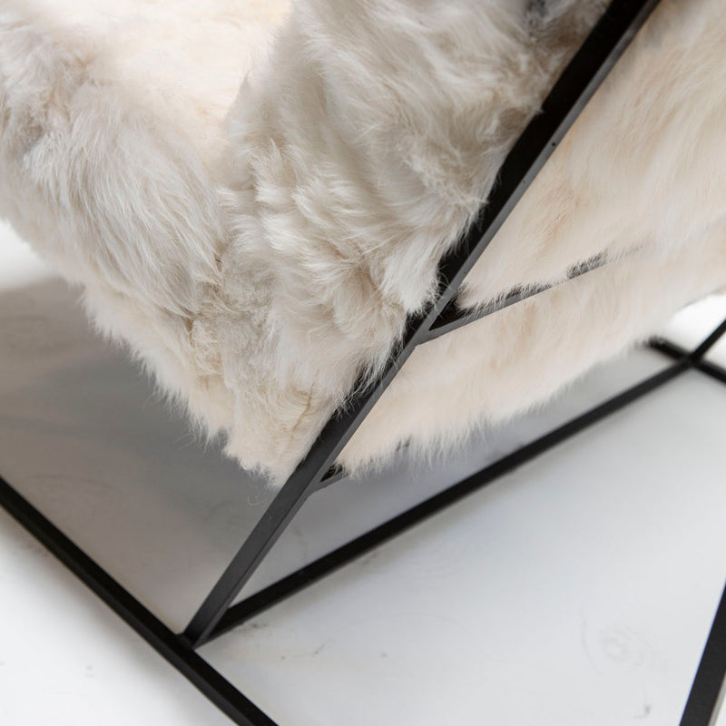 Ziggy Chair in White Fur Fabric
