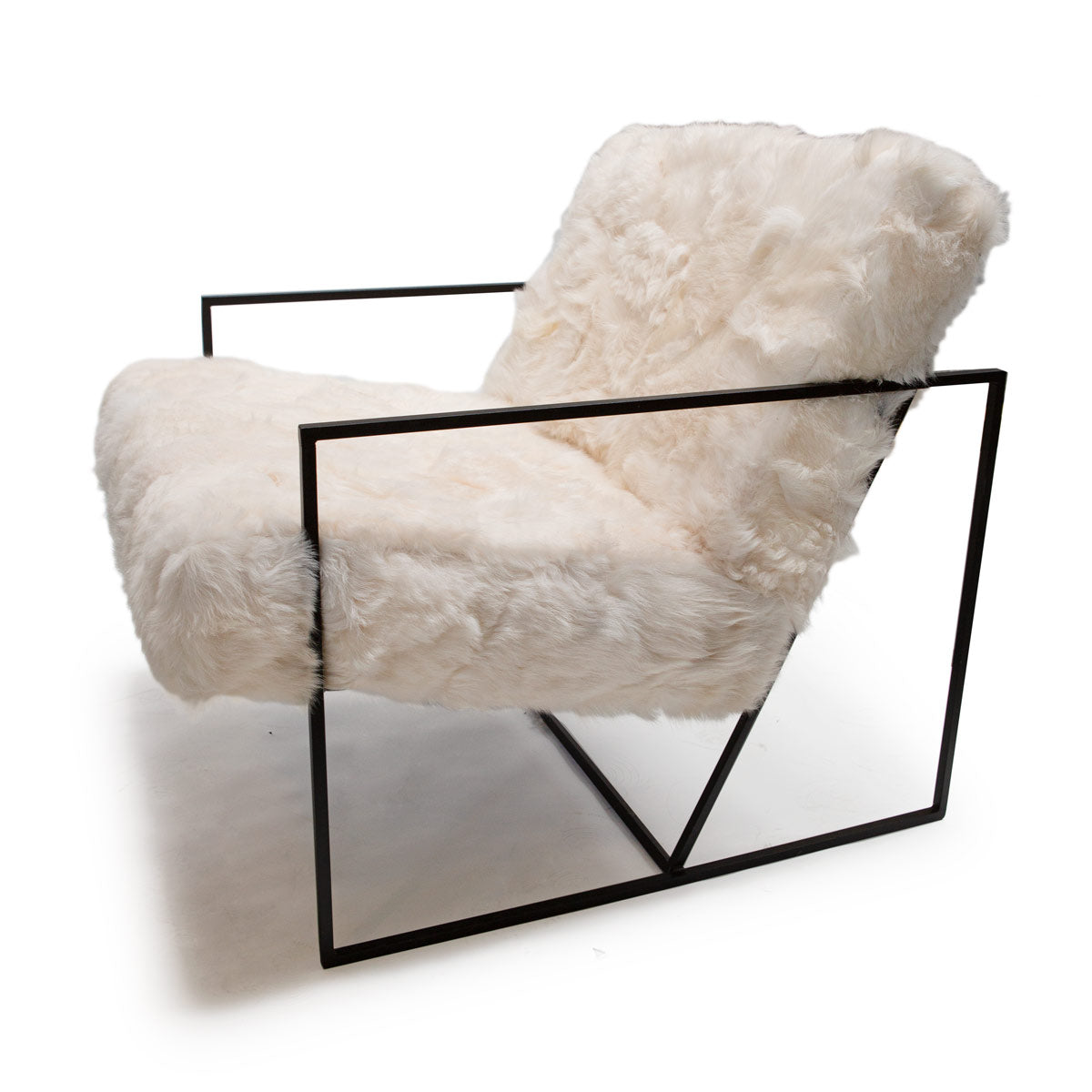 Ziggy Chair in White Fur Fabric