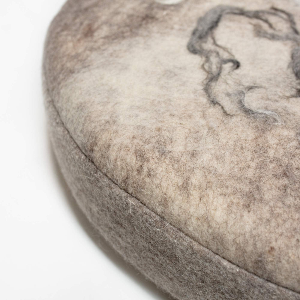 
                      
                        Round Floor Cushion - Felted Wool - Undyed Grey
                      
                    