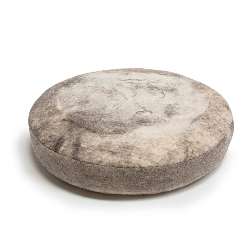 
                      
                        Round Floor Cushion - Felted Wool - Undyed Grey
                      
                    