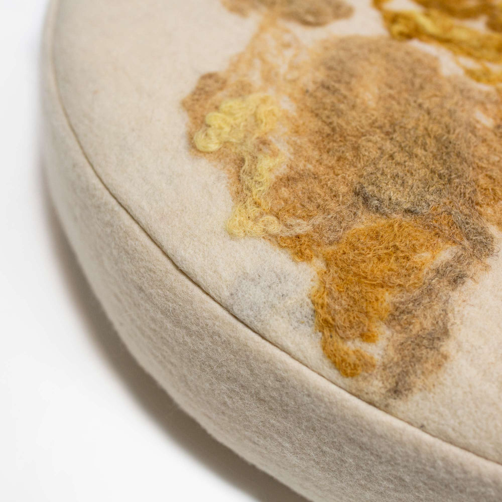
                      
                        Botanical Floor Cushion - Felted Wool - Turmeric Yellow
                      
                    