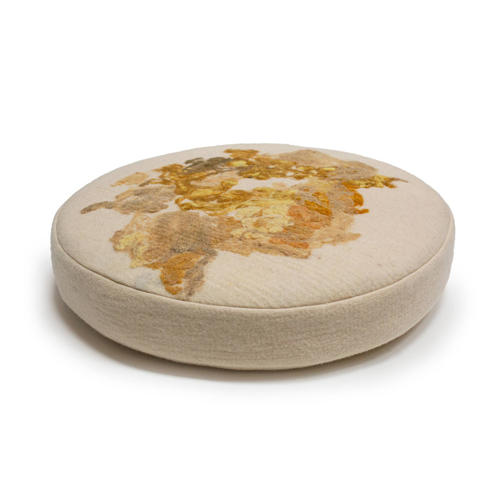 
                      
                        Botanical Floor Cushion - Felted Wool - Turmeric Yellow
                      
                    