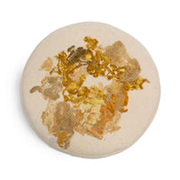 BOTANICAL Plant-Dyed Wool Round Floor Cushion - Turmeric Medallion Yellow