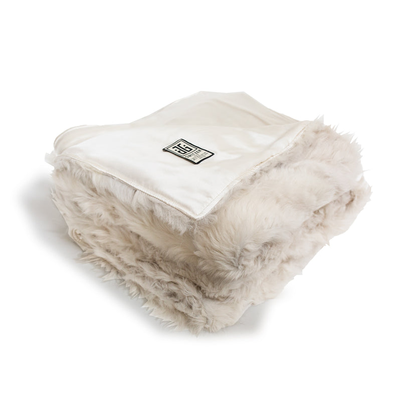 Toscana Real Sheep Fur Blanket Lined with Silk