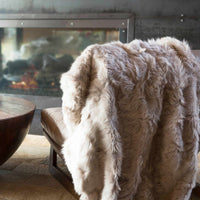 Toscana Real Sheep Fur Throw Lined with Cashmere Blend