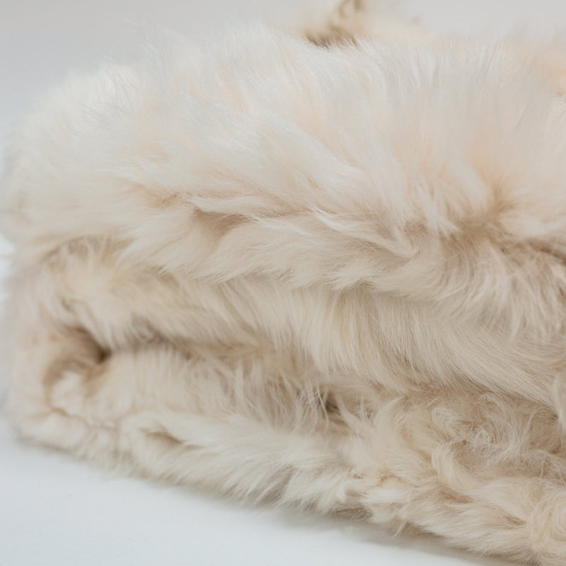 Toscana Real Sheep Fur Throw Lined with Silk