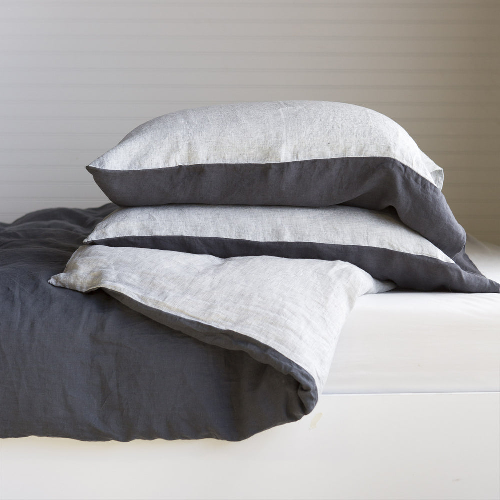 
                      
                        Ashley Linen Duvet Cover Dark Grey/Light Grey - JG Switzer
                      
                    