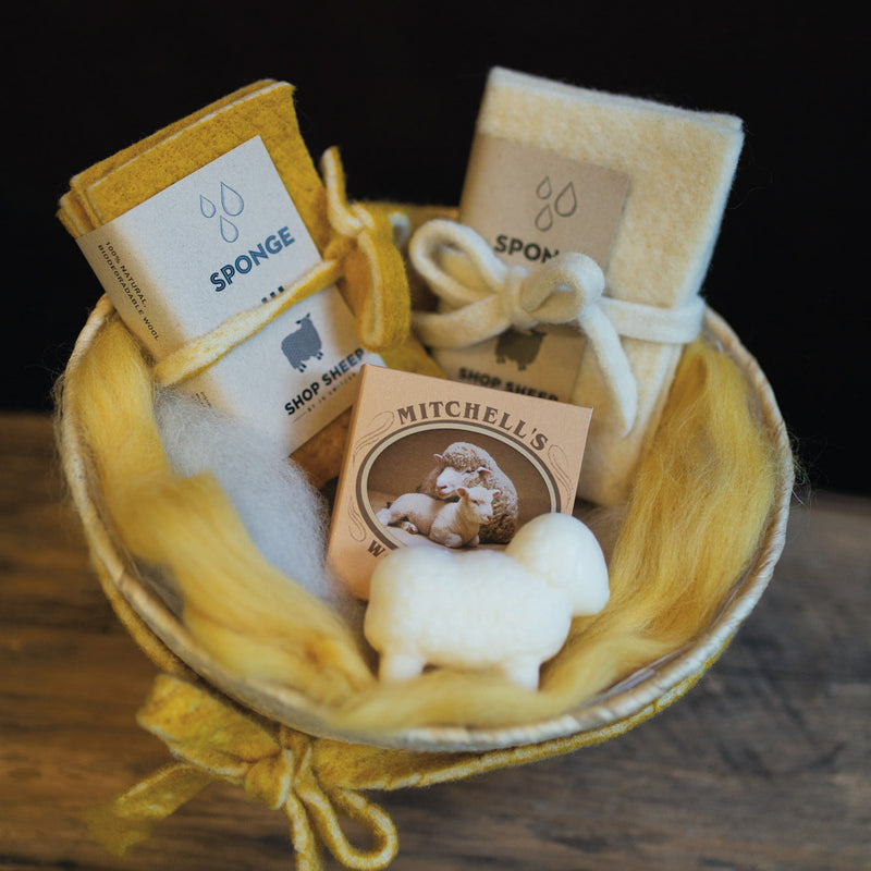 Sheep Lovers Gift Basket - Yellow