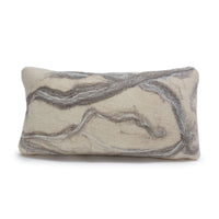 Grey Ribbon Wool Pillow