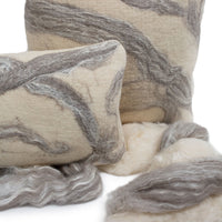 Grey Ribbon Wool Pillow