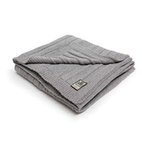 Soft 100% Merino Grey Wool Knit Throw