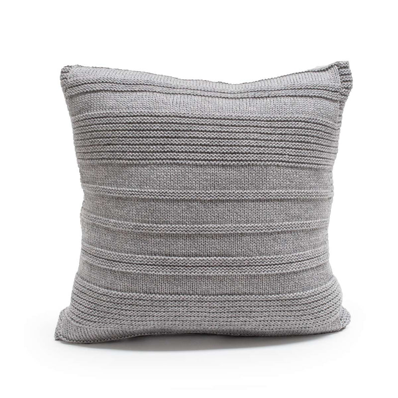 Soft Merino Knit Pillow - Grey
