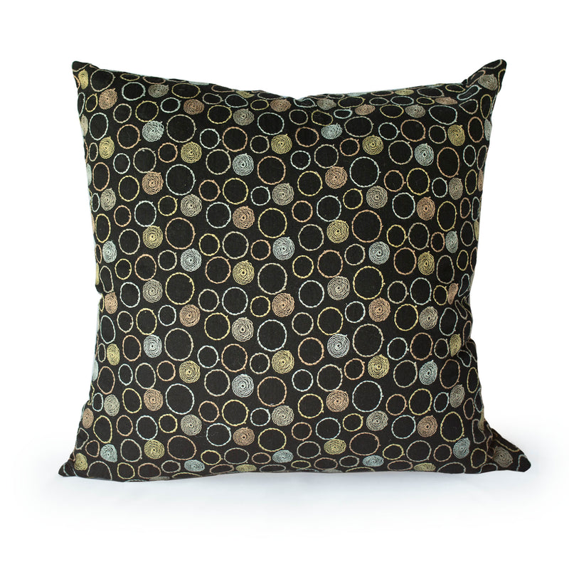 Kyoto Japan Cotton Pillow Circles + Black - JG Switzer
