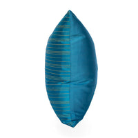 Lotus Flower Silk Pillow - Inle Lake Blue Triangle - JG Switzer