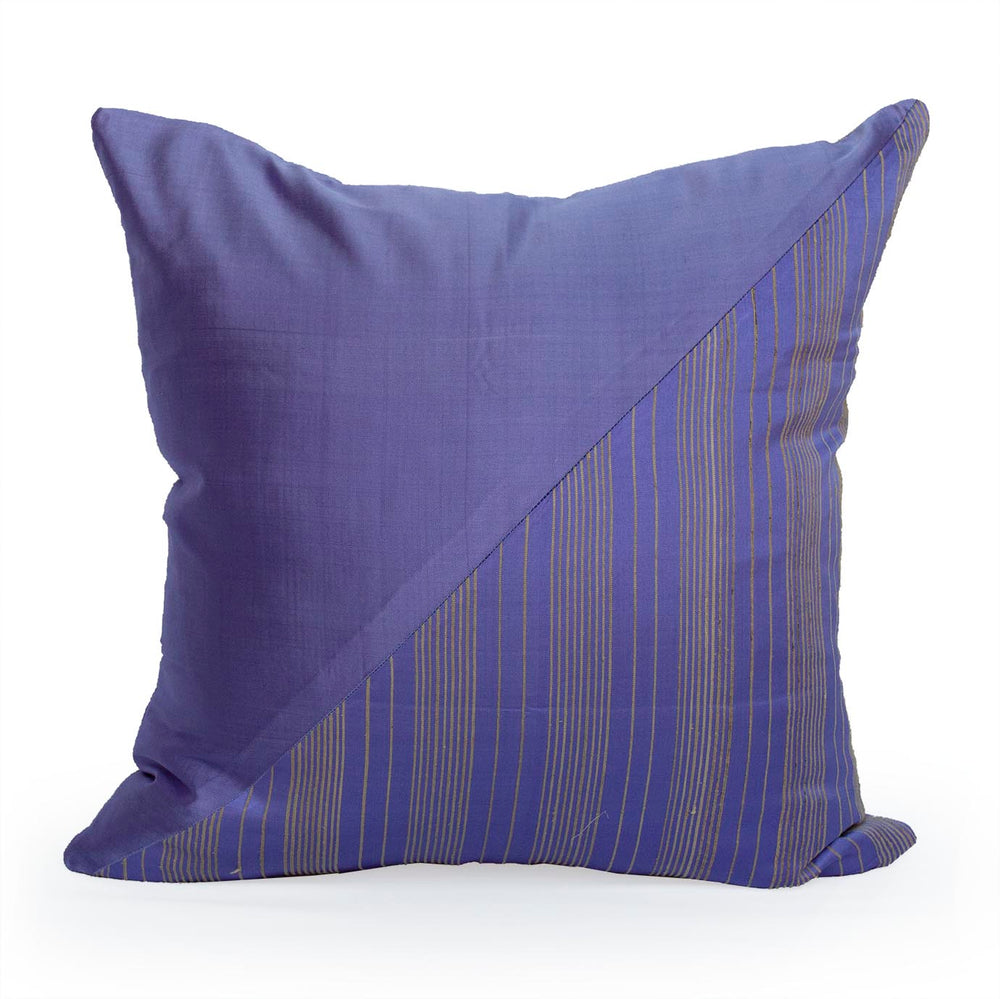 Lotus Flower Silk Pillow - Purple Triangle - JG Switzer