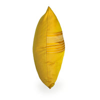 Lotus Flower Silk Pillow - Yellow Stripe - JG Switzer