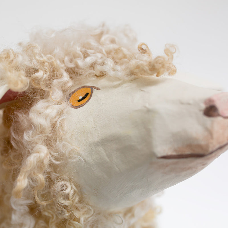 Papier-Mache Sheep Sculpture by Nancy Winn