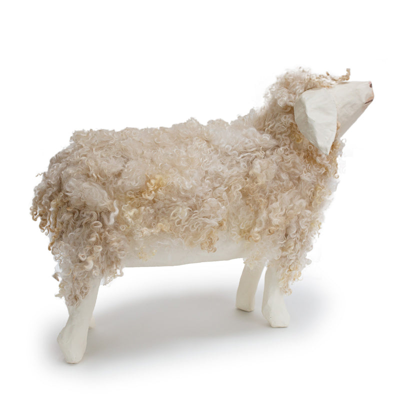 Papier-Mache Sheep Sculpture by Nancy Winn