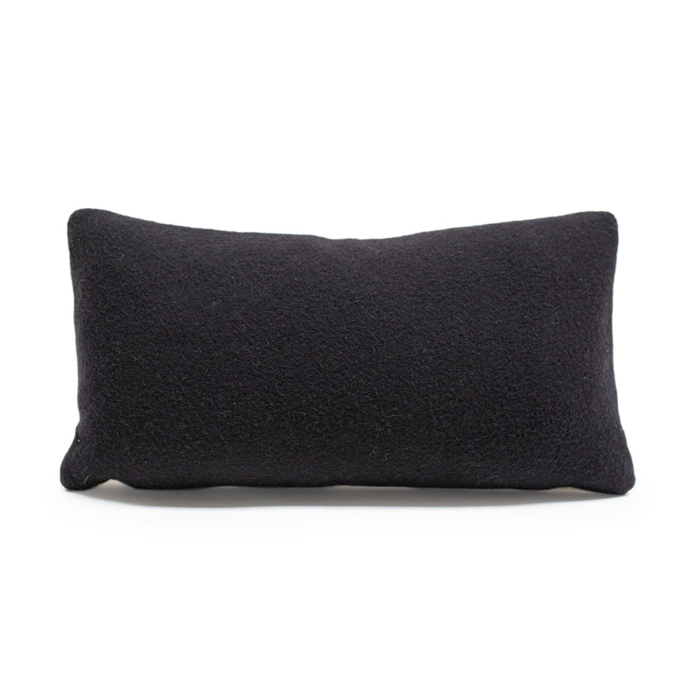 Abstract Black and White Wool Pillow - Lumbar