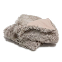 Toscana Real Sheep Fur Throw Lined with Cashmere Blend - Bone