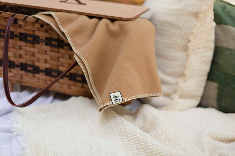 Summer Cotton + Linen Waffle Weave Blanket