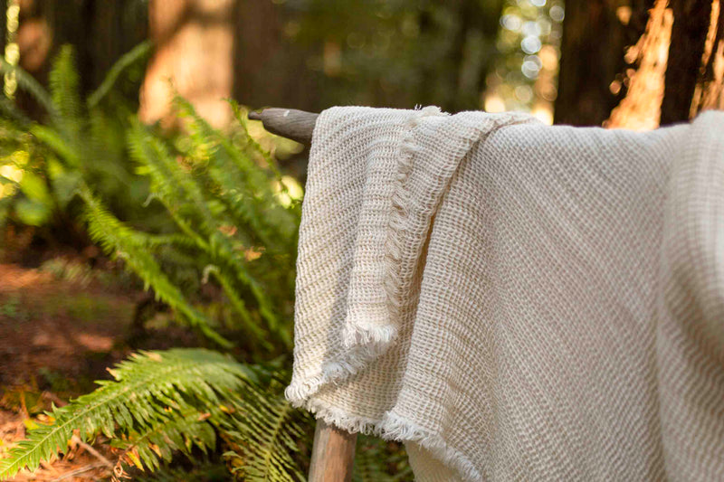 Summer Cotton + Linen Waffle Weave Blanket
