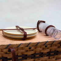 Large Classic Picnic Basket - with Utensils, Tumblers & Plates