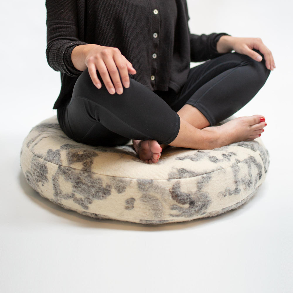 
                      
                        Round Floor Cushion - Felted Wool - Undyed Grey
                      
                    