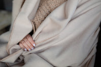 The Portia Throw - Cashmere Blend in Champagne