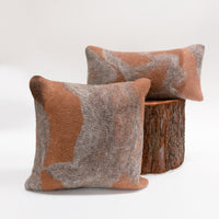 Redwood Rust & Grey Felted Wool Pillow