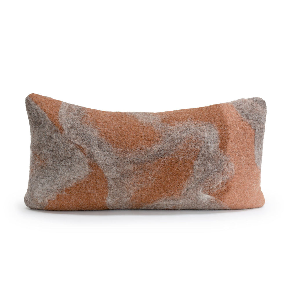 Redwood Rust & Grey Felted Wool Pillow