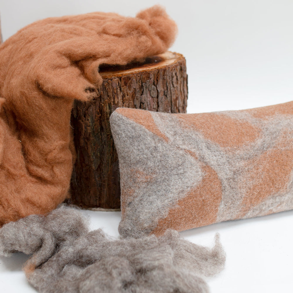 
                      
                        Redwood Rust & Grey Felted Wool Pillow
                      
                    