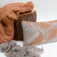 Redwood Rust & Grey Felted Wool Pillow