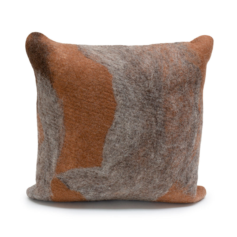 
                      
                        Redwood Rust & Grey Felted Wool Pillow
                      
                    