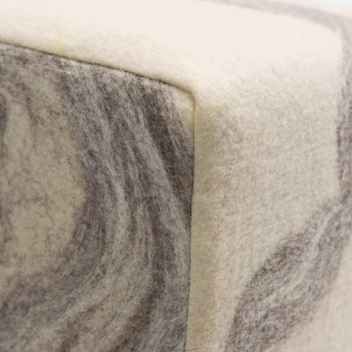 Grey Ribbon Sheep Cube - Felted Wool