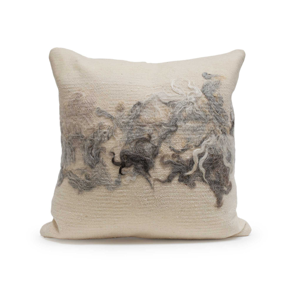 Silk & Wool Pillow with Raw Mohair by JG SWITZER