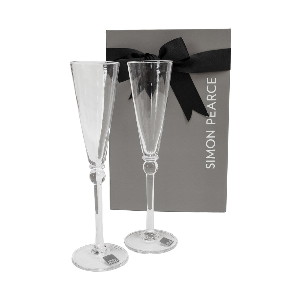 Simon Pearce Champagne Flute Set in Gift Box