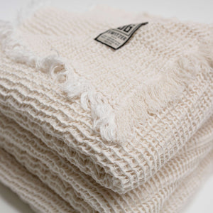 Summer Cotton + Linen Waffle Weave Blanket